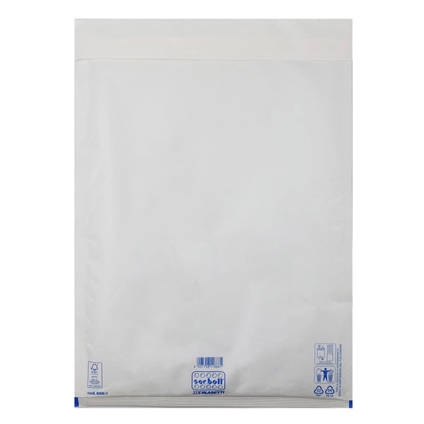 Busta imbottita Sacboll - J (32 x 50 cm) - carta - bianco - Blasetti - conf. 10 pezzi