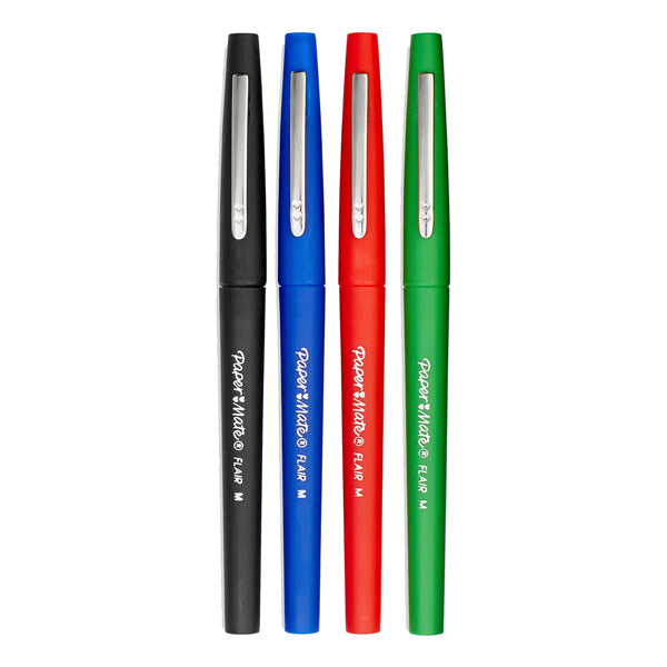 Pennarello Flair Nylon - punta feltro - 1,10mm - colori assortiti Classic - Papermate - conf. 4 pezzi