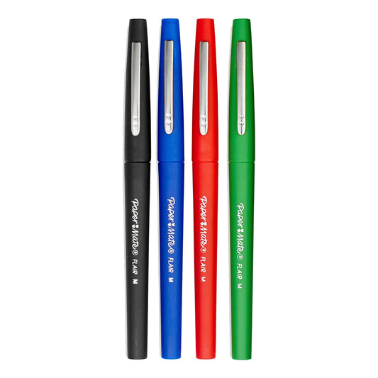Pennarello Flair Nylon - punta feltro - 1,10mm - colori assortiti Classic - Papermate - conf. 4 pezzi