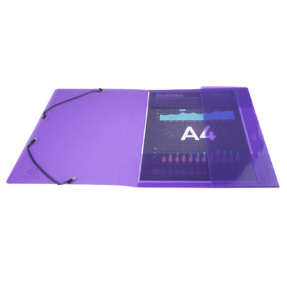 Cartella 3 lembi con elastico angolare Crystal Colours - A4 - PP - colori assortiti - Exacompta