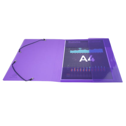 Cartella 3 lembi con elastico angolare Crystal Colours - A4 - PP - colori assortiti - Exacompta