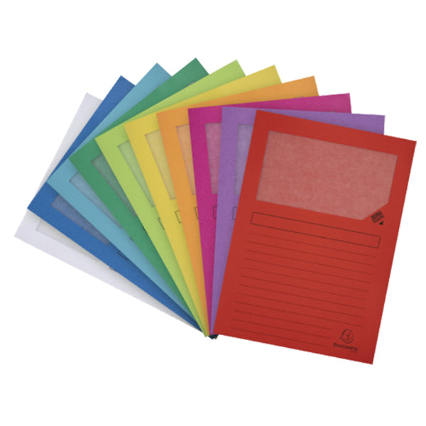 Cartellina a L con finestra Forever - 130g - A4 - colori assortiti - Exacompta - conf. 10 pezzi