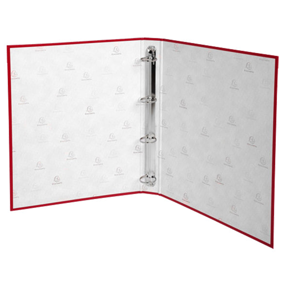 Raccoglitore foderato in PP - A4 - 4 anelli tondi 30 mm - dorso 4cm - rosso - Exacompta