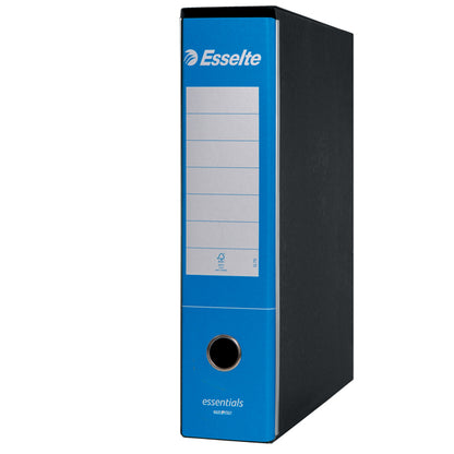 Registratore Essentials G75 - dorso 8 cm - protocollo 23 x 33 cm - azzurro - Esselte