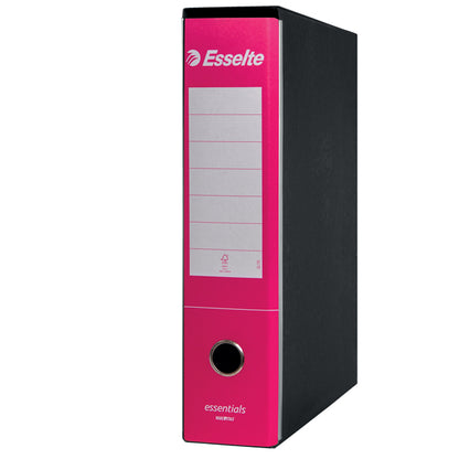 Registratore Essentials G75 - dorso 8 cm - protocollo 23 x 33 cm - fucsia - Esselte