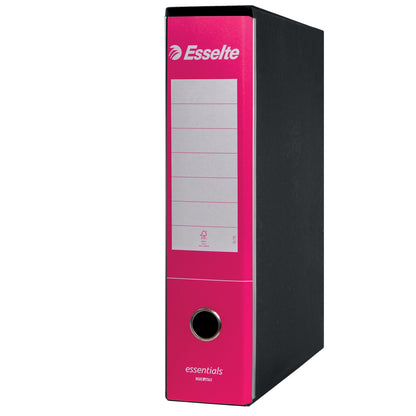 Registratore Essentials G75 - dorso 8 cm - protocollo 23 x 33 cm - fucsia - Esselte