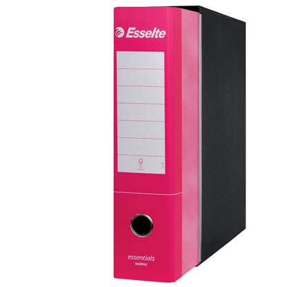 Registratore Essentials G75 - dorso 8 cm - protocollo 23 x 33 cm - fucsia - Esselte