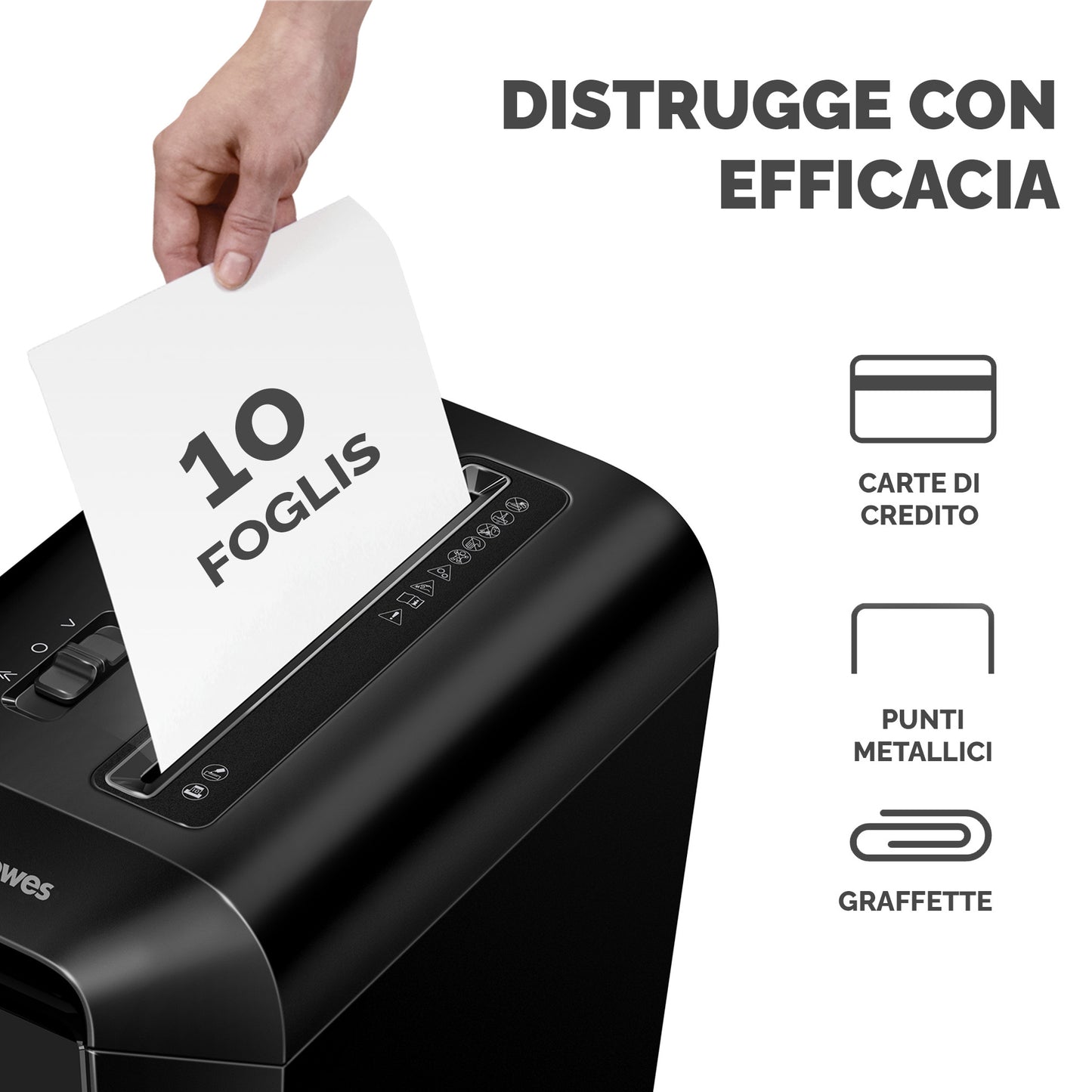 Distruggidocumenti LX65 - a frammenti - nero - Fellowes