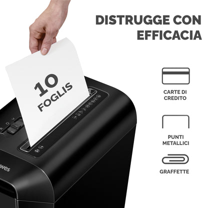 Distruggidocumenti LX65 - a frammenti - nero - Fellowes
