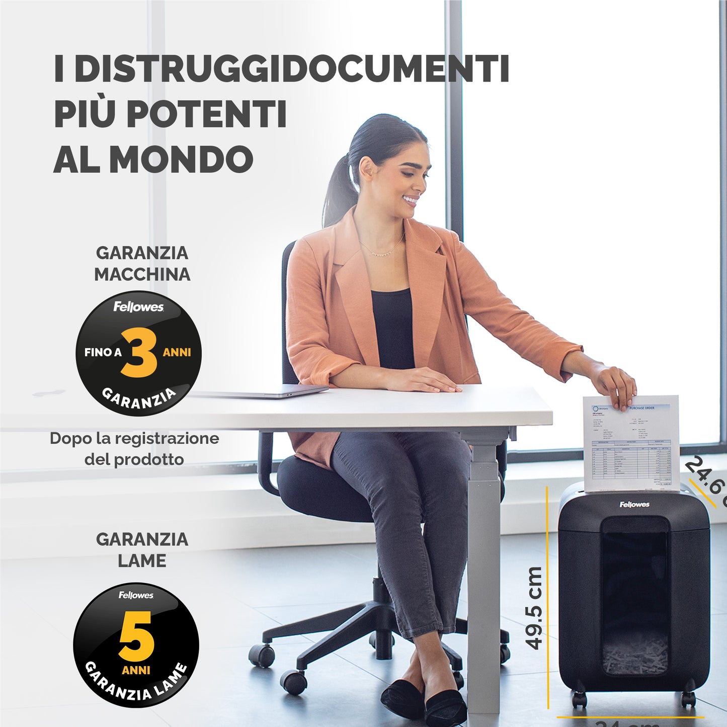 Distruggidocumenti LX85 - a frammenti - nero - Fellowes