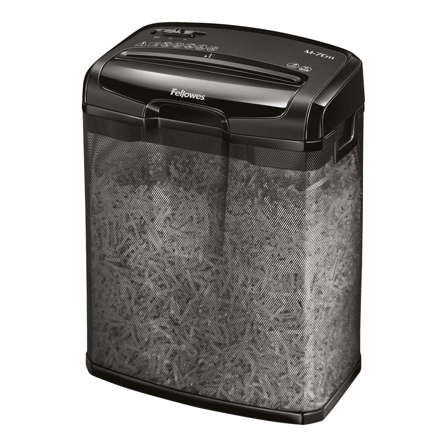 Distruggidocumenti M-7CM - a frammenti - nero - Fellowes