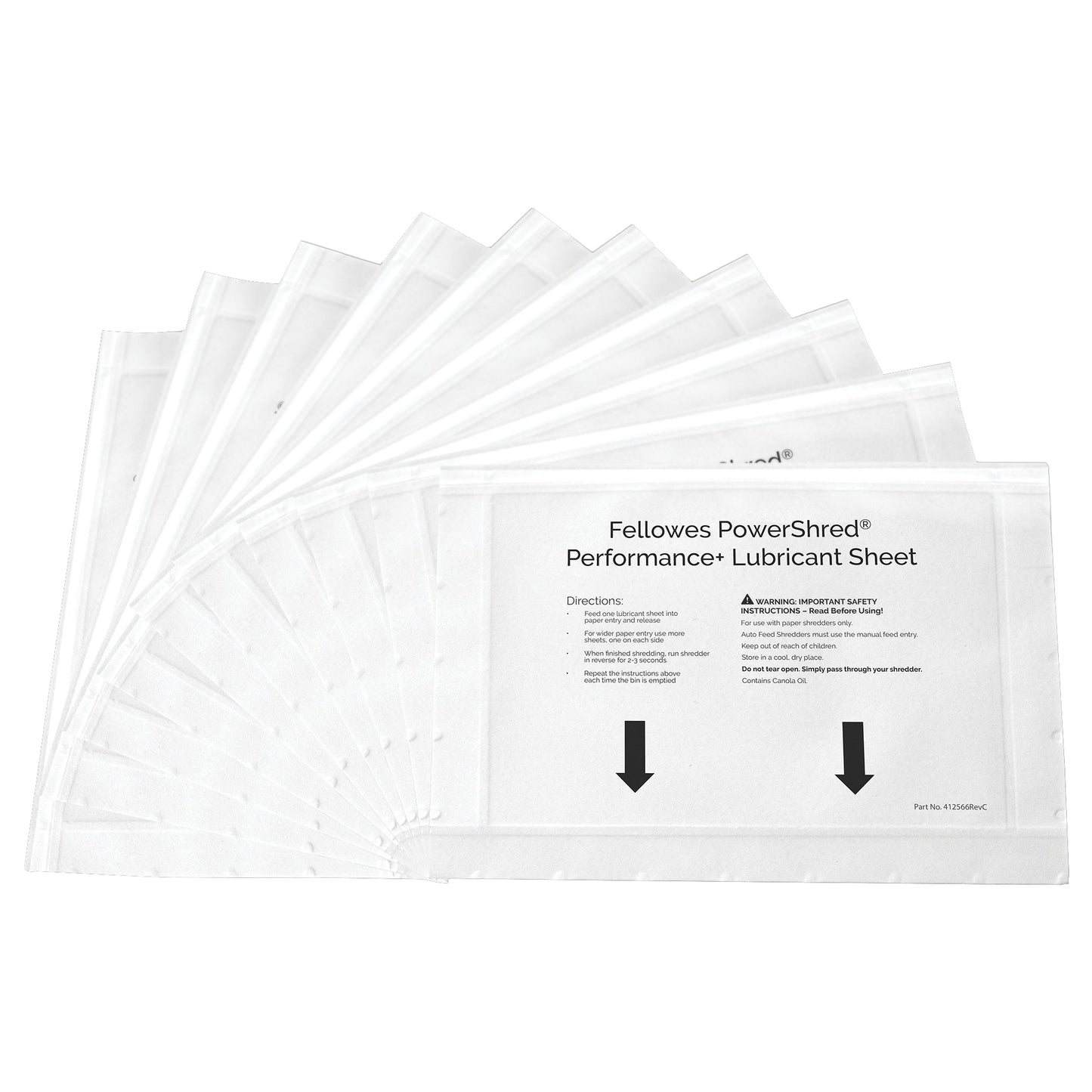Foglio lubrificante Performance - per distruggidocumenti - Fellowes - conf. 10 pezzi