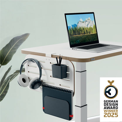 Pannello forato piccolo - per scrivanie compatte Sit-Stand - con portapenne, gancio e portariviste - 42 x 25 x 0,8 cm - grigio chiar o - Leitz