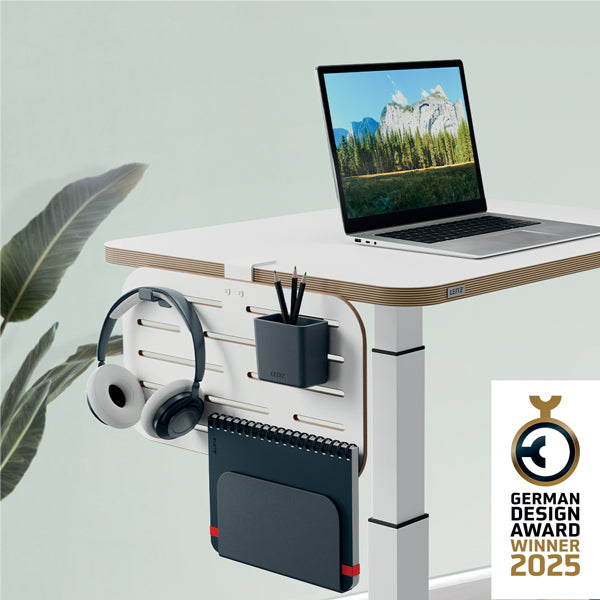 Pannello forato piccolo - per scrivanie compatte Sit-Stand - con portapenne, gancio e portariviste - 42 x 25 x 0,8 cm - grigio chiar o - Leitz