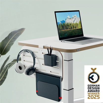 Pannello forato piccolo - per scrivanie compatte Sit-Stand - con portapenne, gancio e portariviste - 42 x 25 x 0,8 cm - grigio chiar o - Leitz