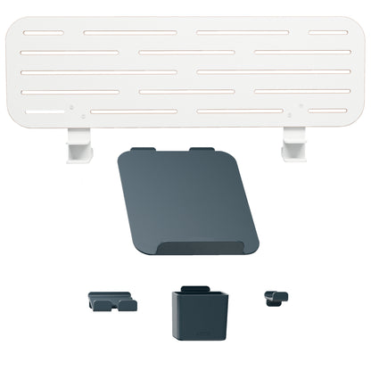 Pannello forato grande - per scrivanie compatte Sit-Stand - con supporto PC/Smartphone, portapenne e gancio - 80 x 25 x 0,8 cm - gri gio chiaro - Leitz