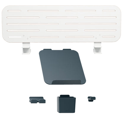 Pannello forato grande - per scrivanie compatte Sit-Stand - con supporto PC/Smartphone, portapenne e gancio - 80 x 25 x 0,8 cm - gri gio chiaro - Leitz