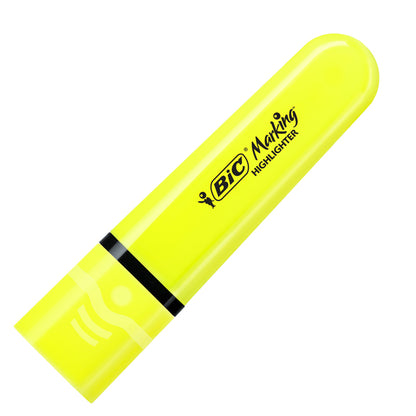 Evidenziatore Flat  - punta a scalpello - tratto da 1,2mm-4,6mm - giallo - Bic - conf. 12 pezzi
