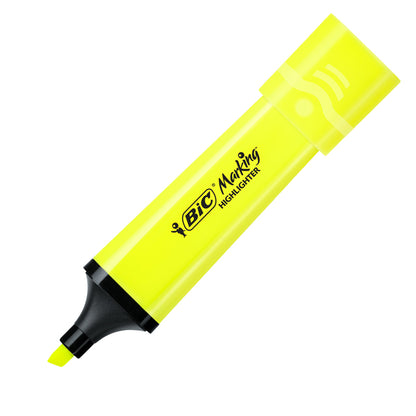 Evidenziatore Flat  - punta a scalpello - tratto da 1,2mm-4,6mm - giallo - Bic - conf. 12 pezzi
