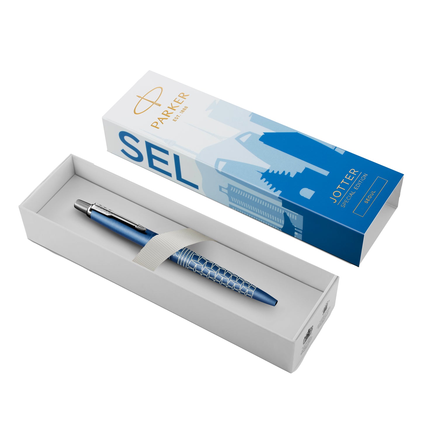Penna sfera Jotter - Global Icon Seoul - punta M - fusto blu - Parker