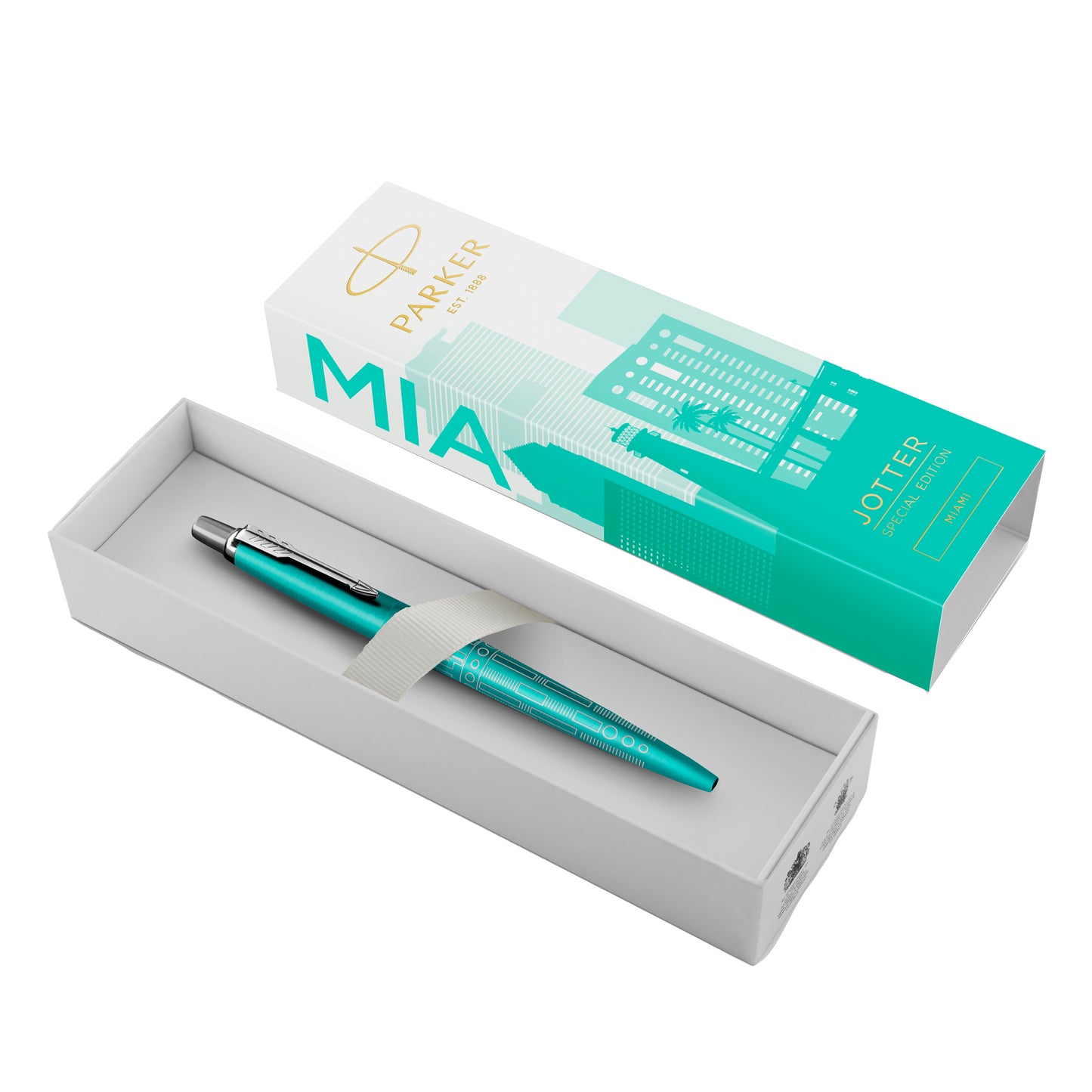 Penna sfera Jotter - Global Icon Miami - punta M - fusto turchese - Parker