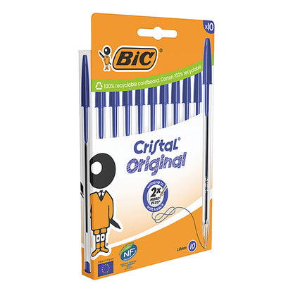 Penna a sfera Cristal - punta media 1,0mm - blu  - Bic - conf. 10 pezzi