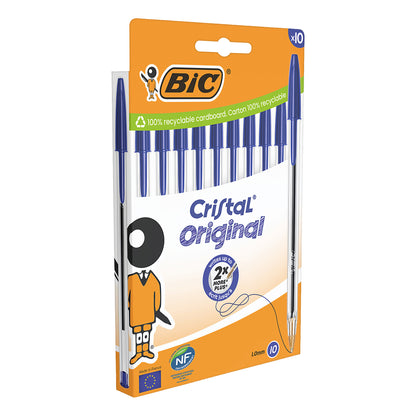 Penna a sfera Cristal - punta media 1,0mm - blu  - Bic - conf. 10 pezzi