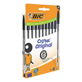 Penna a sfera Cristal - punta media 1,0mm - nero  - Bic - conf. 10 pezzi
