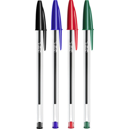 Penna a sfera Cristal - punta media 1,0mm - colori assortiti - Bic - conf. 10 pezzi