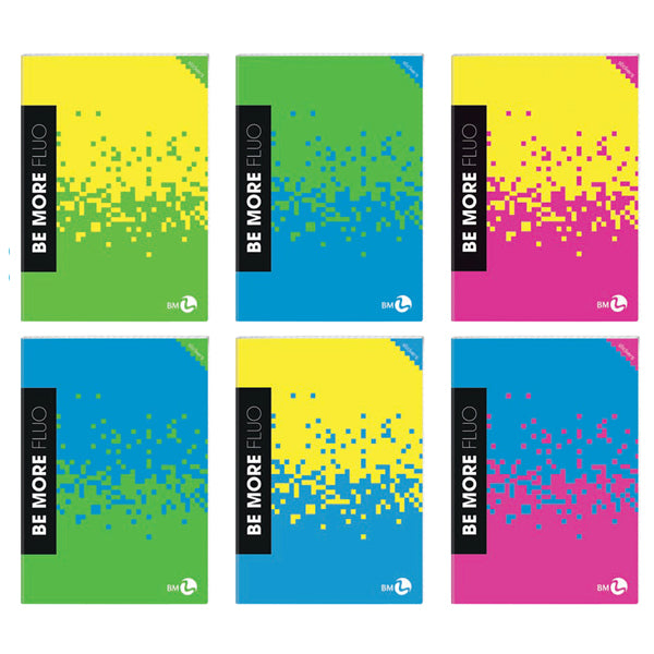 Maxiquaderno Be More Fluo - A4 - 1 rigo - alta fogliazione - 48+2 fogli - 100 gr - BM