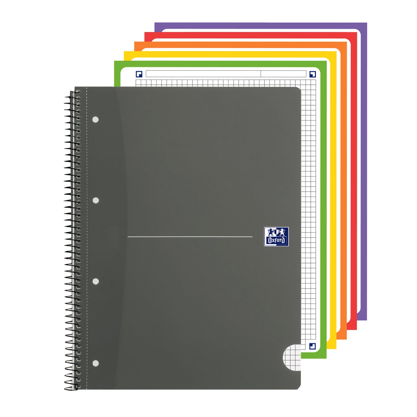 Maxiquaderno spiralato Office Essentials - A5+ - 5 mm - 240 pagine - 80 gr - colori assortiti - Oxford