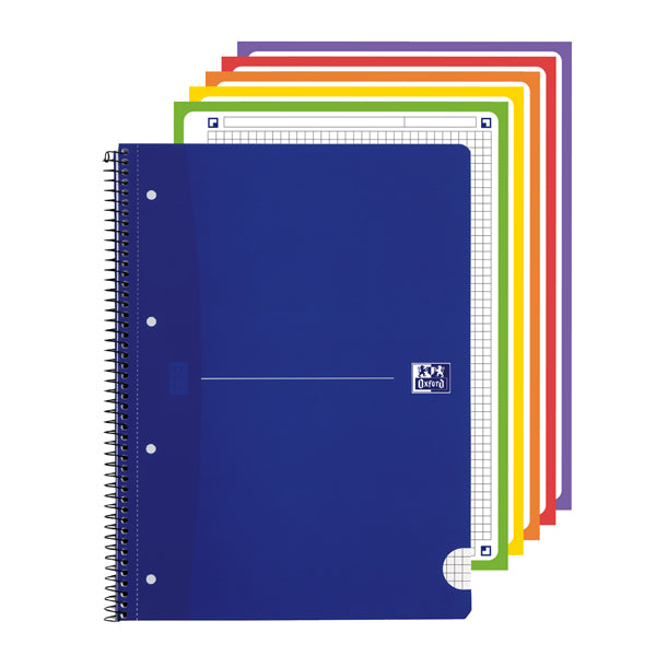 Maxiquaderno spiralato Office Essentials - A5+ - 5 mm - 240 pagine - 80 gr - colori assortiti - Oxford