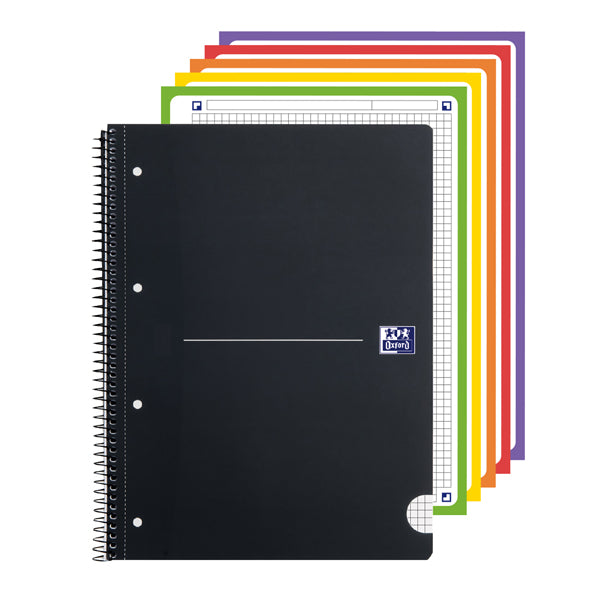 Maxiquaderno spiralato Office Essentials - A4+ - 5 mm - 160 pagine - 80 gr - colori assortiti - Oxford
