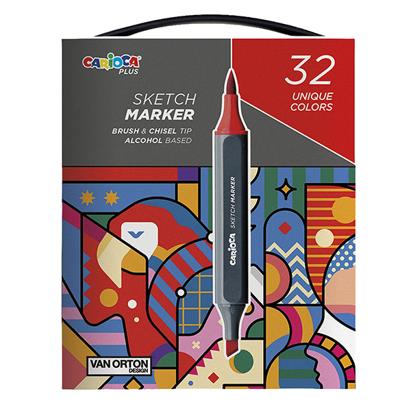 Marcatore Sketch marker - colori assortiti - Carioca Plus - conf. 32 pezzi