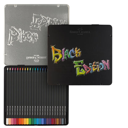 Matite colorate triangolare Black Edition - colori assortiti - Faber-Castell - conf.24 pezzi