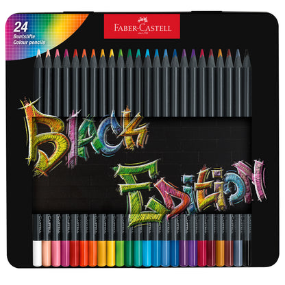 Matite colorate triangolare Black Edition - colori assortiti - Faber-Castell - conf.24 pezzi