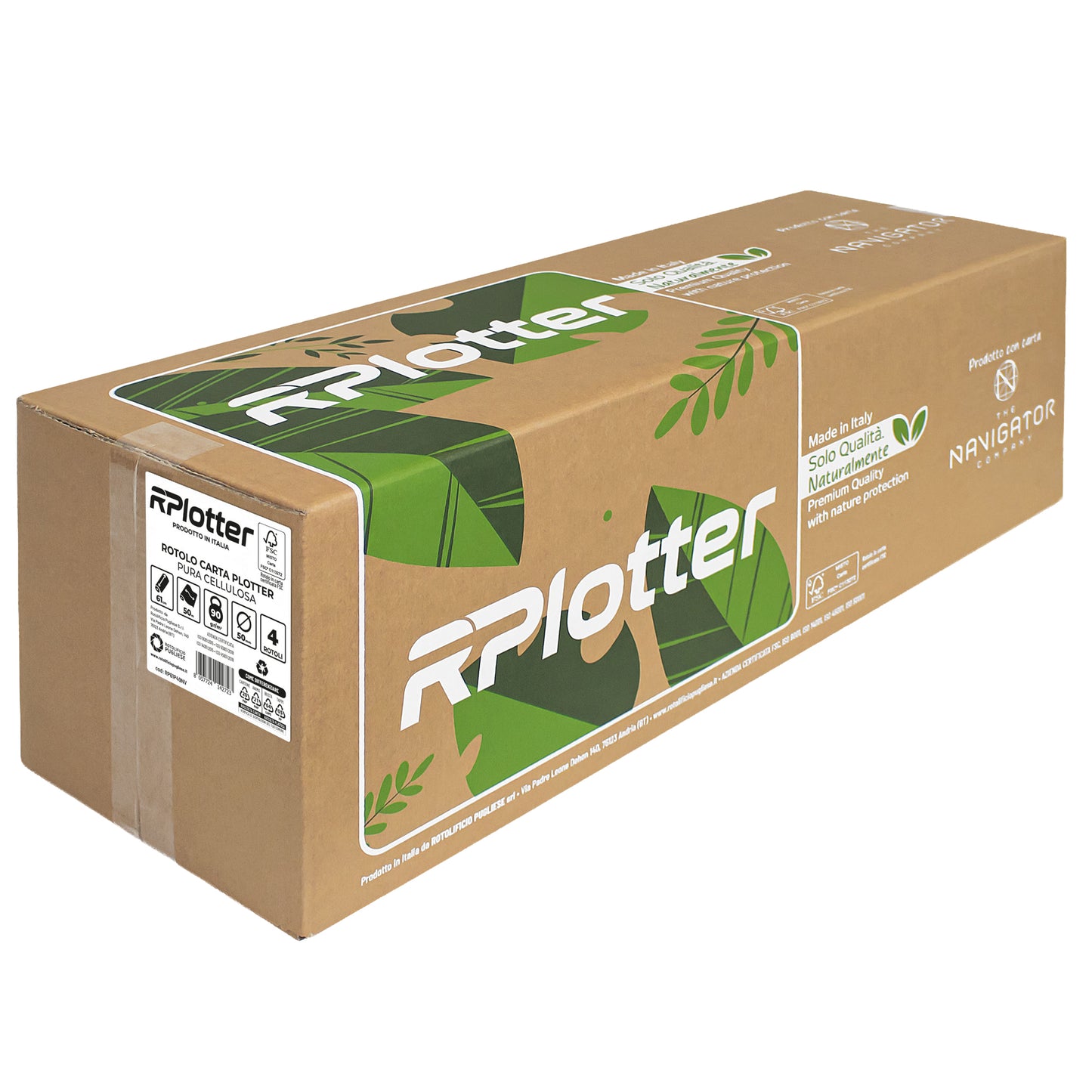 Carta plotter - 625mm x 50mt - 90 gr - inkjet/laser - bianco - in carta Navigator Company - RPlotter