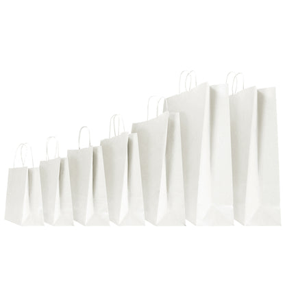 Shopper Twisted - maniglie cordino - 14 x 9 x 21 cm - carta kraft - bianco - Mainetti Bags - conf. 25 pezzi
