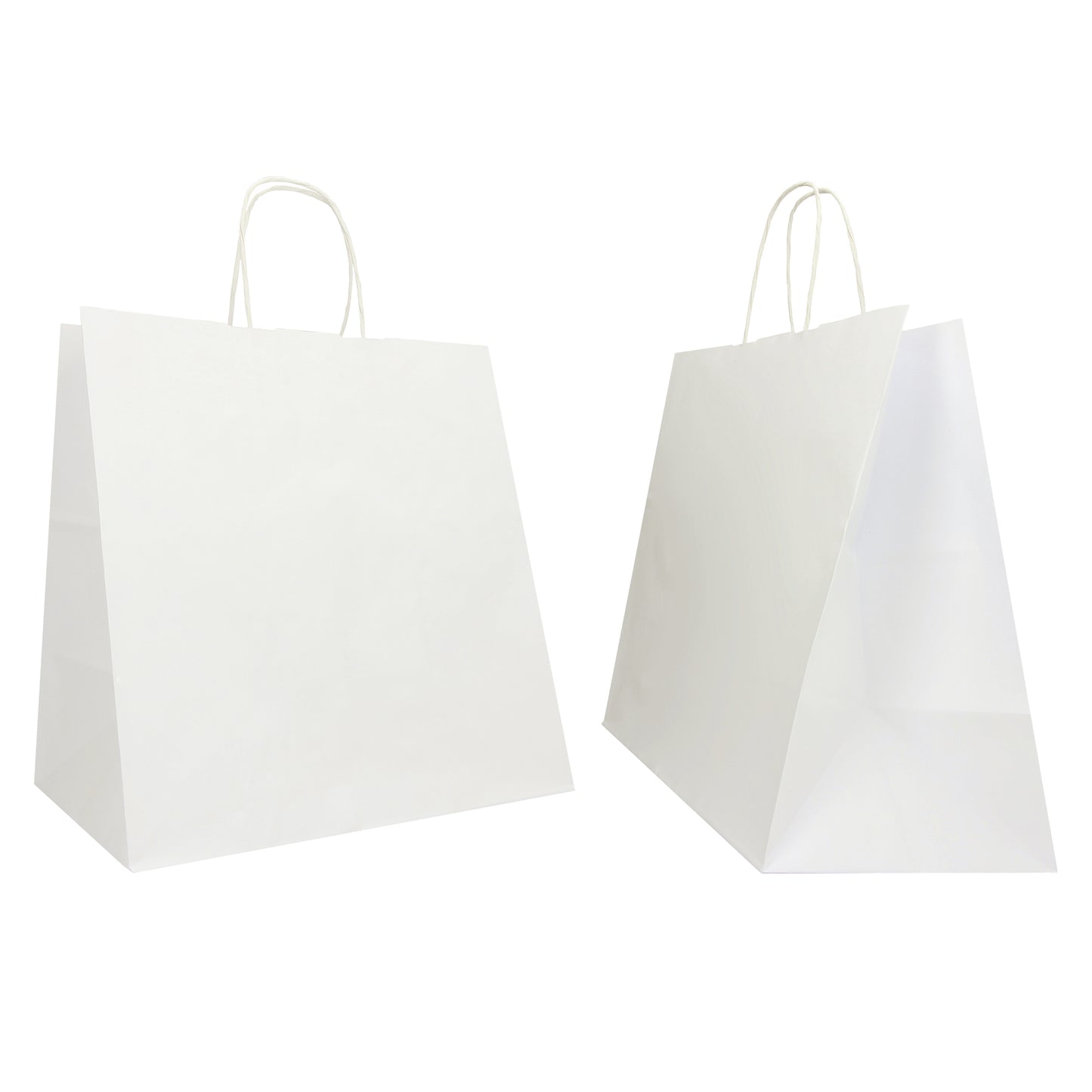Shopper Twisted Large - maniglie cordino - 28 x 17 x 29 cm - carta kraft - bianco - Mainetti Bags - conf. 25 pezzi