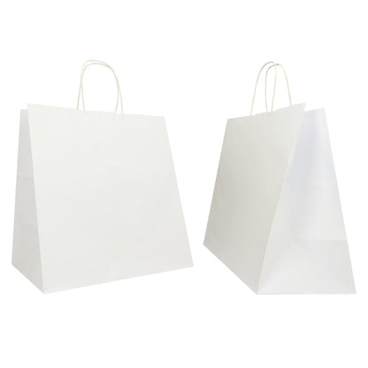 Shopper Twisted Large - maniglie cordino - 28 x 17 x 29 cm - carta kraft - bianco - Mainetti Bags - conf. 25 pezzi