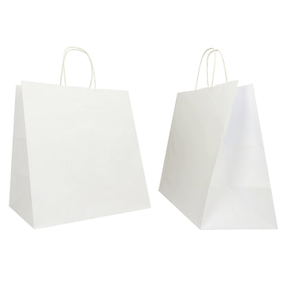 Shopper Twisted Large - maniglie cordino - 28 x 17 x 29 cm - carta kraft - bianco - Mainetti Bags - conf. 25 pezzi