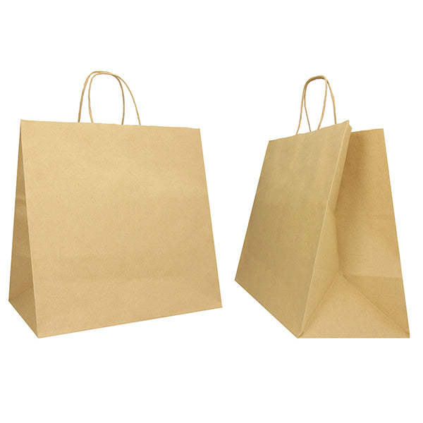 Shopper Twisted Large - maniglie cordino - 28 x 17 x 29 cm - carta biokraft - avana - Mainetti Bags - conf. 25 pezzi