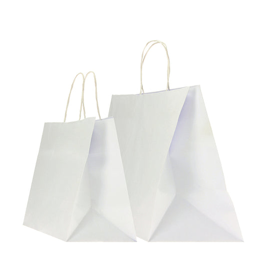 Shopper Twisted XLarge - maniglie cordino ritorto - 32 x 23 x 35 cm - carta kraft - bianco - Mainetti Bags - conf. 25 pezzi