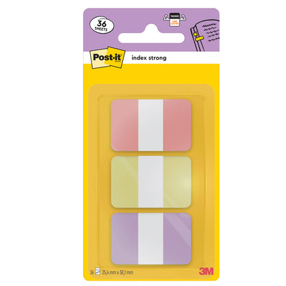 Segnapagina Post-it Index Strong -  686-3SUN - 25,4 x 38,1 mm - colori pastelllo - Post-it - conf. 36 pezzi