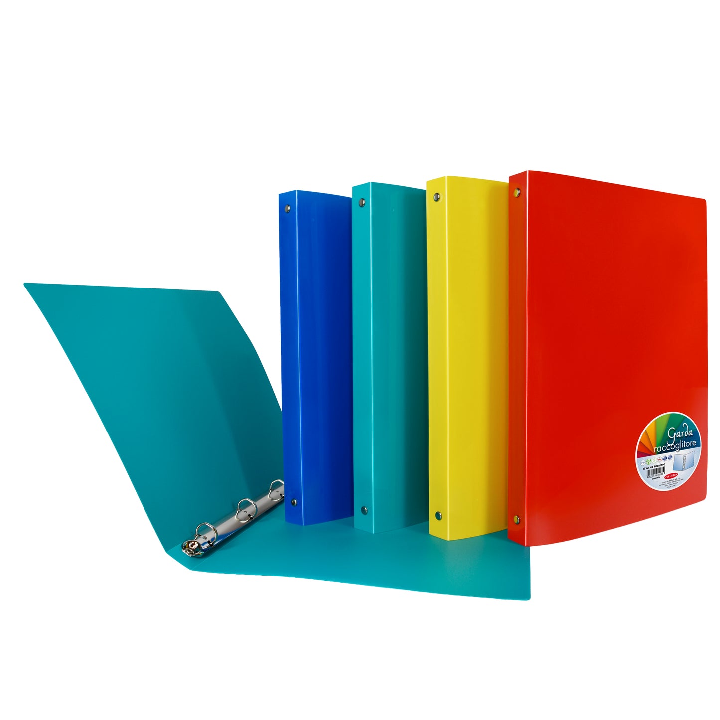Raccoglitore Garda - 22 x 30 cm - 4 anelli tondi 16 mm - PP - colori assortiti - Plastibor