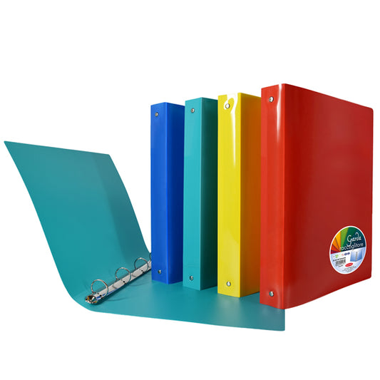 Raccoglitore Garda - 22 x 30 cm - 4 anelli tondi 25 mm - PP - colori assortiti - Plastibor