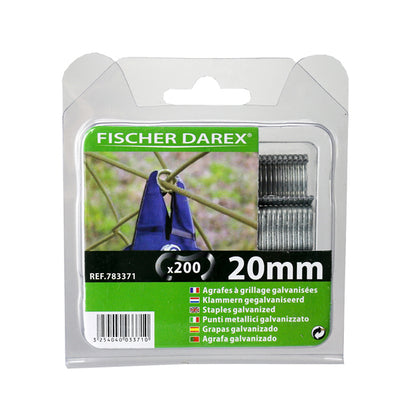 Punti per reti - 20 mm - Galva - Fischer Darex - conf. 200 punti