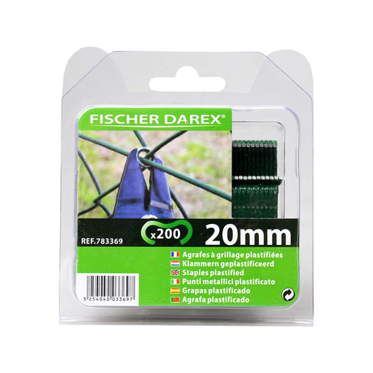 Punti per reti - 20 mm - verdi - Fischer Darex - conf. 200 punti