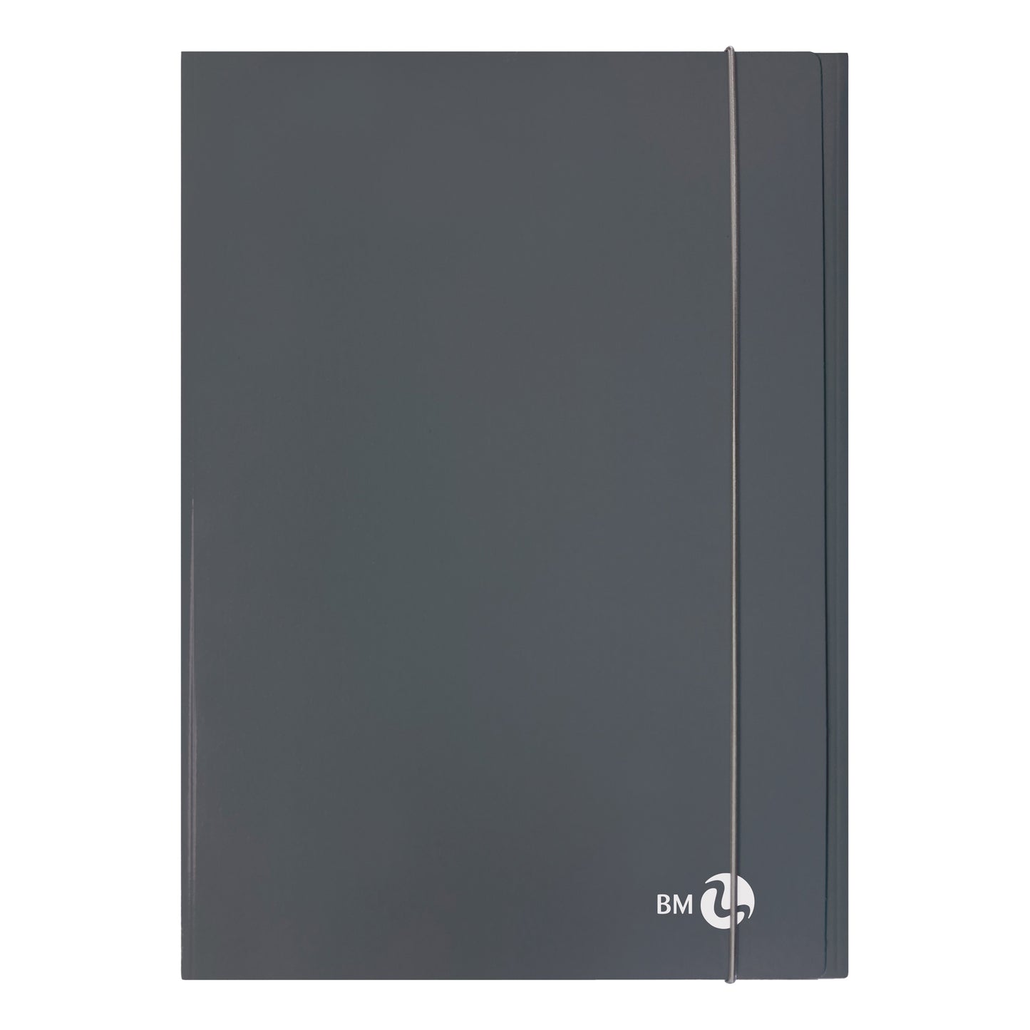 Cartella 3 lembi con elastico - A4 - dorso piatto - grigio scuro - BM