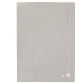 Cartella 3 lembi con elastico - A4 - dorso 1 cm - grigio chiaro - BM